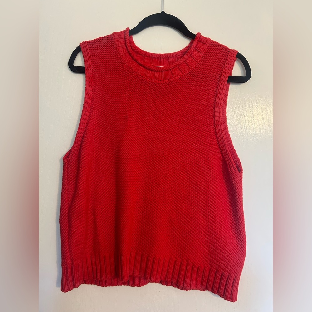 Michael Stars Red Sleeveless Sweater